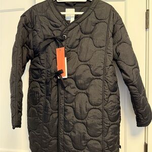 Quilted Midweight Coat from Alpha Industries/Madewell, Bow Details, Size M, NWT